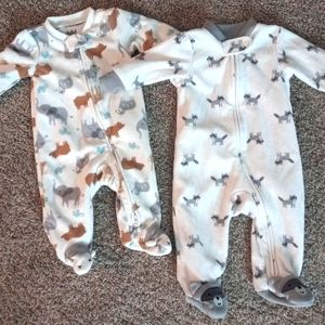Carter's fleece animal footies